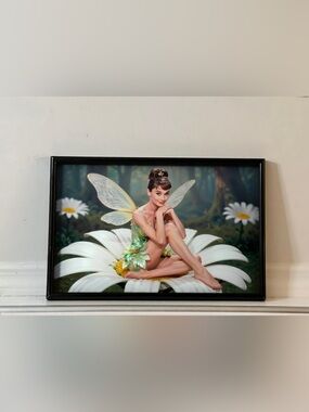 Audrey Hepburn Tinker Bell Pinup girl Art Poster